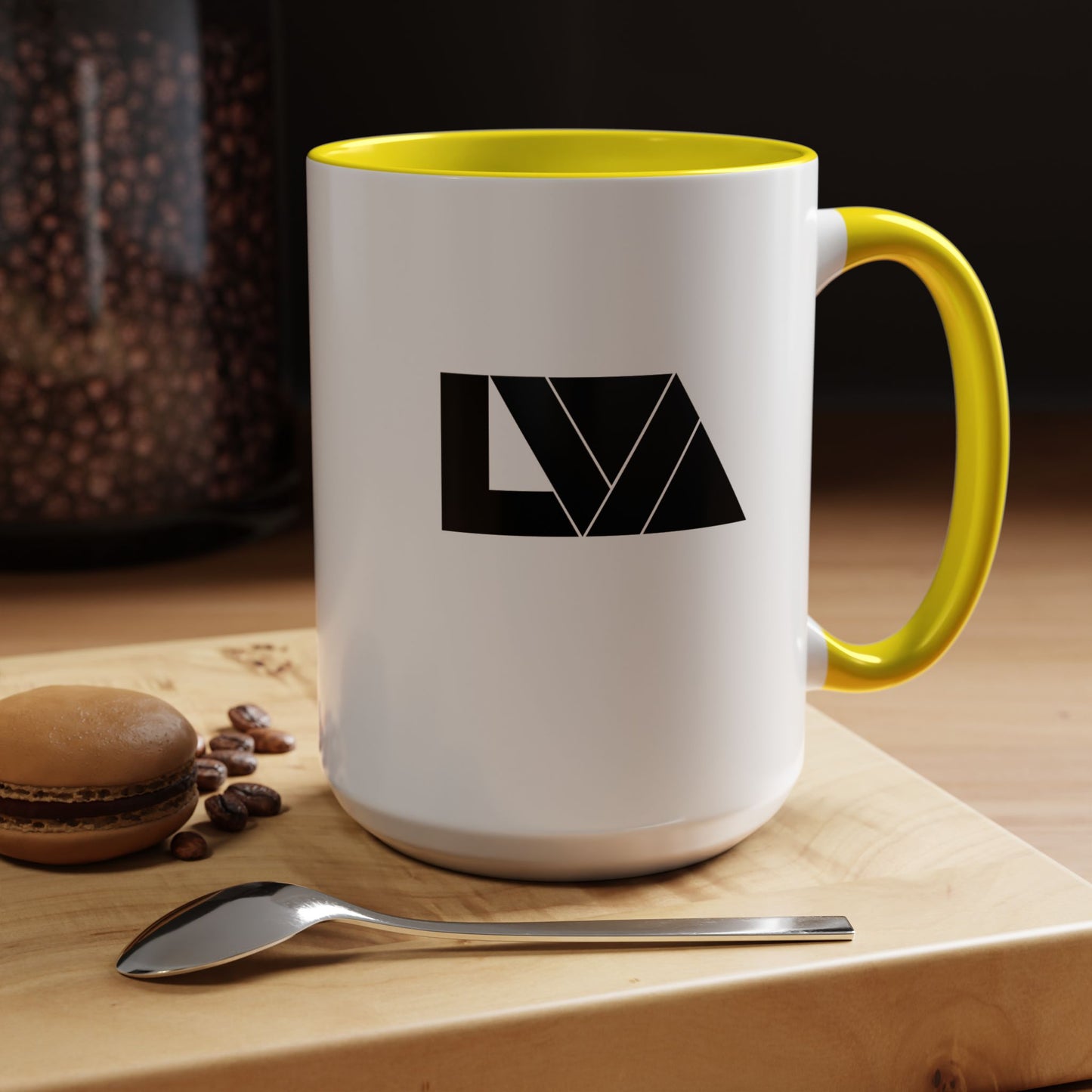 Lakeview Coffee Mug, Personalized Gift, Black Accent Mug, Home Decor, Coffee Lover Gift, Inspirational Kitchenware