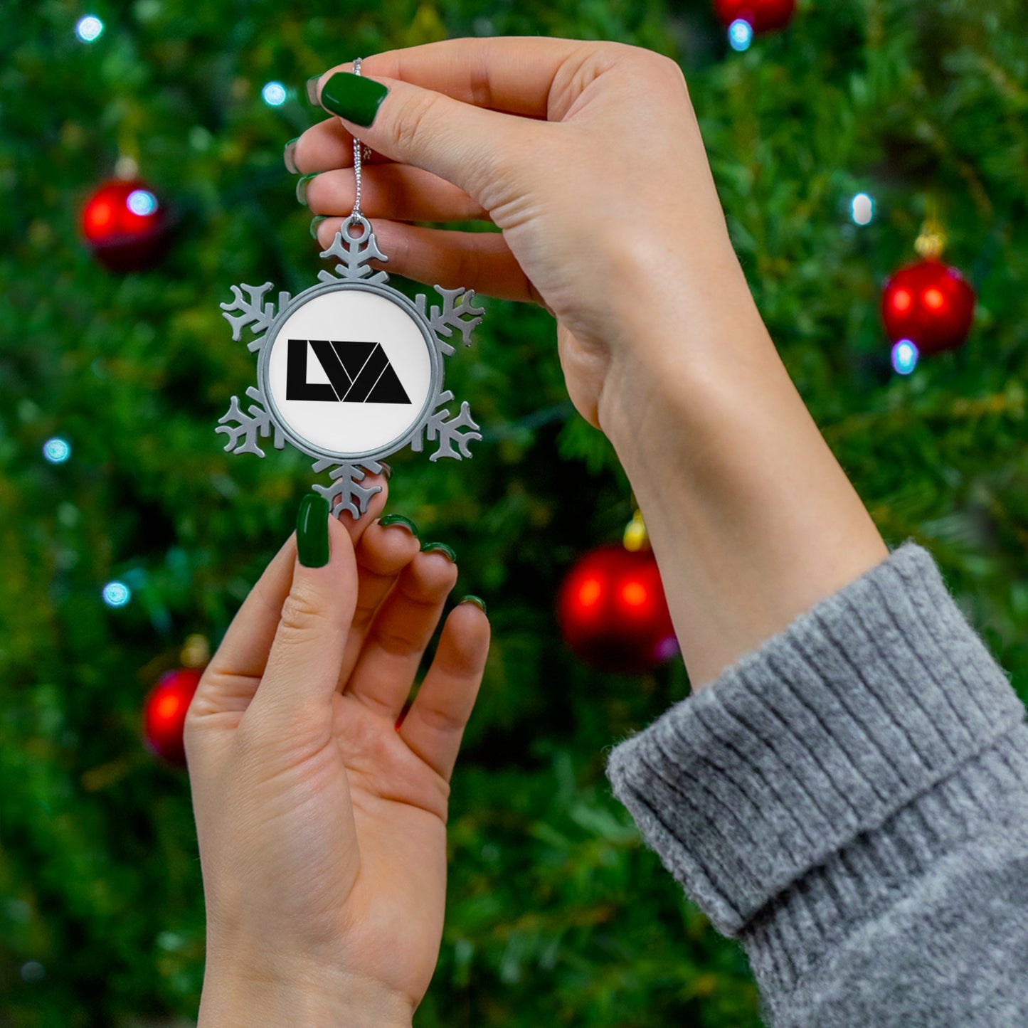 Pewter Snowflake Ornament - Holiday Decor, Christmas Tree Decoration, Personalized Gift, Winter Keepsake, Lake View Ornament