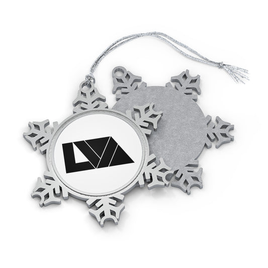Pewter Snowflake Ornament - Holiday Decor, Christmas Tree Decoration, Personalized Gift, Winter Keepsake, Lake View Ornament