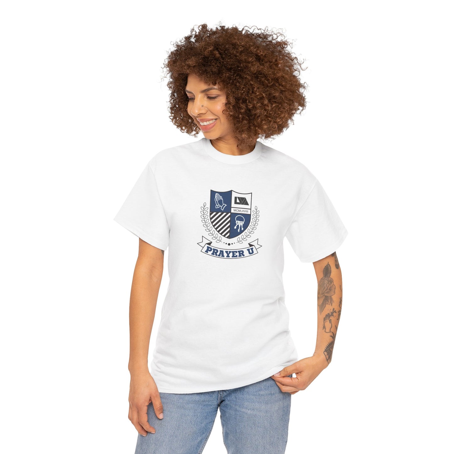 Prayer University Heavy Cotton Tee - Everyday Wear, Graduation Gift, Inspirational Apparel