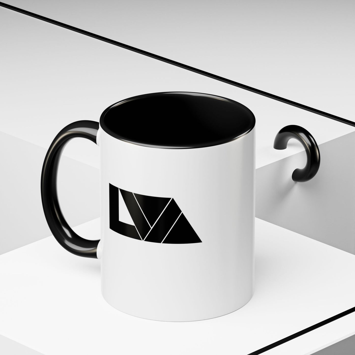 Lakeview Coffee Mug, Personalized Gift, Black Accent Mug, Home Decor, Coffee Lover Gift, Inspirational Kitchenware
